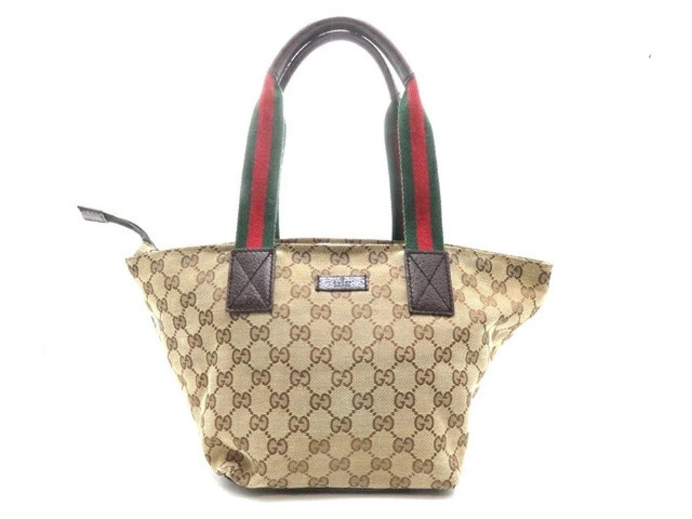 Gucci Shoulder Bag Beige Cream GG Canvas Leather
